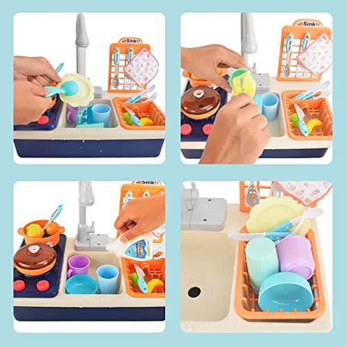 Image of Kitchen Toy for Kids, Kitchen Sink Set with Faucet, Kitchen Toys with Pot and Pan, Imagination Play Kitchen, Toy Kitchen Set, Christmas Gift for Kids 3+ Years