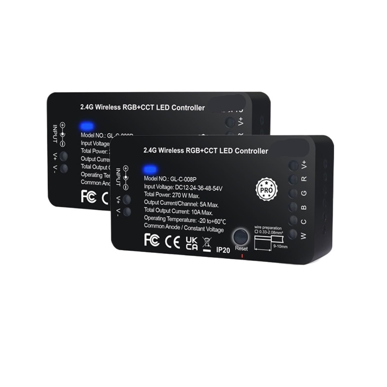 DC 12 V 24 V RGBW Zigbee Smart kontroler LED sterowanie głosem do użytku z Echo Plus SmartThings Zigbee 3.0 HUB (2 szt. RGBCCT Pro, kontroler 1ID)