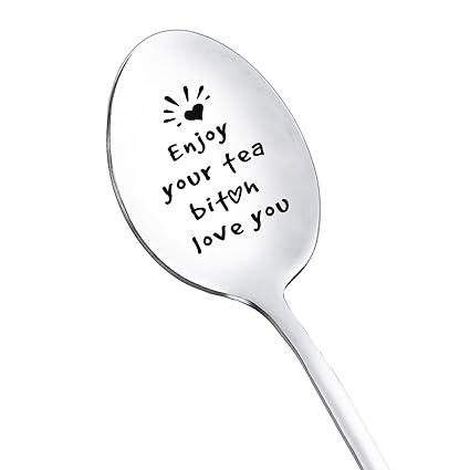 BFF Best Friends Spoon Gifts for Women Teen Girls Funny Enjoy Your Tea Love You Spoons for Best Friend Friendship Gift for Women Bestie Coffee Tea Lover Gifts Spoons