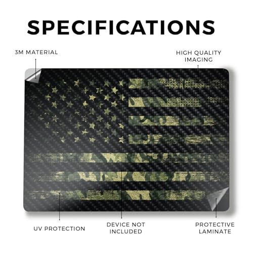 Image of Carbon Fiber Laptop Skin Compatible with Alienware M18 R2 (2024) - American Camo - Premium 3M Vinyl Protective Wrap Decal Cover - Easy to Apply | Crafted in The USA by MightySkins