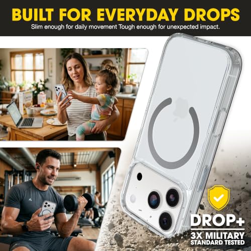 Image of OtterBox iPhone 17 Pro - Symmetry Series Slim MagSafe Case - Chantilly Lace | 3X Military Drop Protection - Slim Pocket-Friendly - Raised Edges - Anchor Points - Camera Control - Non-Retail Packaging