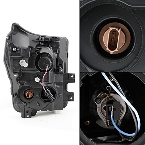 AKKON - For F-Series SuperDuty Pickup Truck Black Smoked Dual LED Tube Projector Headlights Replacement