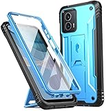 Poetic Revolution Case for Motorola Moto G 5G 2023 [Not for 2022 Version], [20FT Mil-Grade Drop Tested], Full-Body Shockproof Protective Cover with Kickstand & Built-in-Screen Protector, Light Blue
