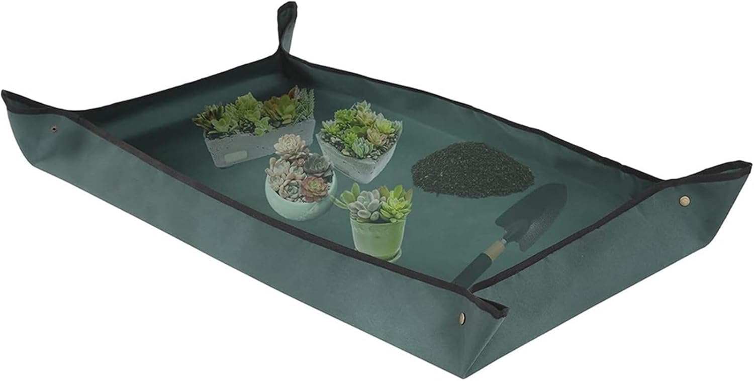 ESESE Foldable Plant Repotting Mat Garden Potting Pad Tray, Oxford Fabric Waterproof Transplanting Indoor Succulent Portable Gardening For(100X100CM)