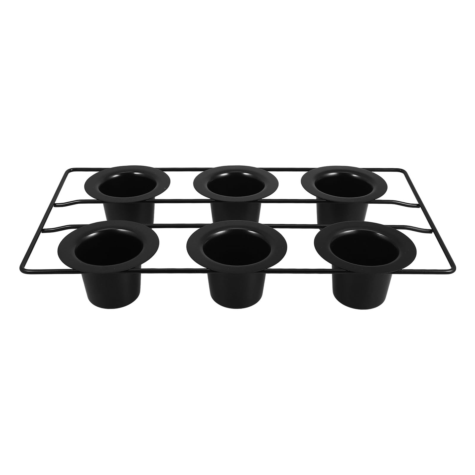 FOMIYES Antihaftbeschichtete Muffinform Robuste Backform aus Schwarzem Kohlenstoffstahl mit 6-fach Design für Ofen für Hause und Besondere Anlässe
