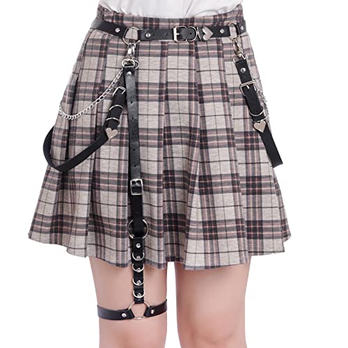 Sucrain Punk Waist Belt Women Pu Leather Body Adjustable Belts With Gothic Circle Leg Strap(1 Waist Belt, 1 Vest Belt, 1 Leg Belt) #TOP5