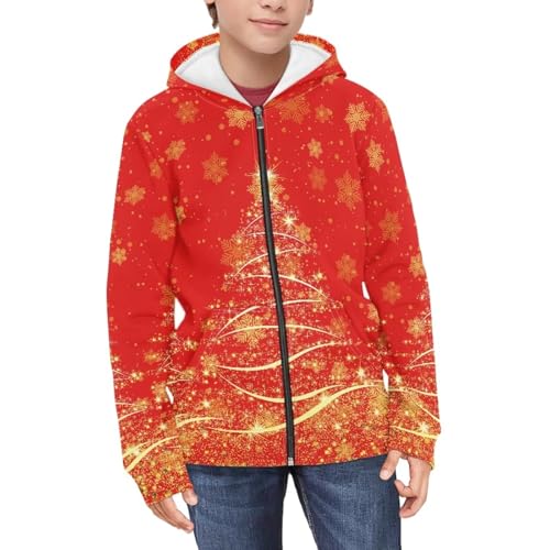 Kids Zip Up Hoodies Cool Long Sleeve Zip Up Hooded Sweatshirt Fall Sports Coat for 6-14 Years Boys Girls3