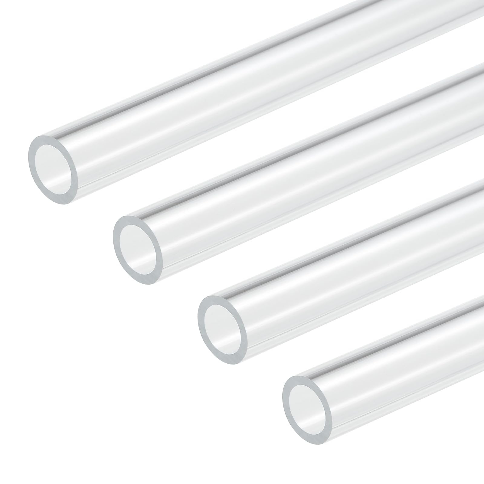 DMiotech 4Pz Tubo in Plastica Rigida di Acrilico Trasparente 10mm x 14mm (3/8" x 9/16") 10" per Tubi Acqua Acquario, Sistemi di Raffreddamento ad Acqua, Idraulica