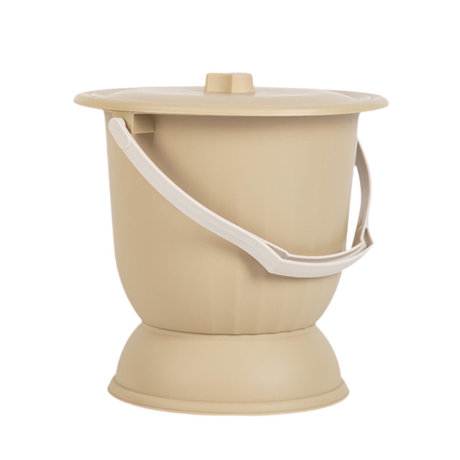 Generic Sputacchiera con coperchio Padella portatile Toilette Orinatoio notturno Vasino Secchio Vaso per bambini Adulti Uomo Casa, Giallo