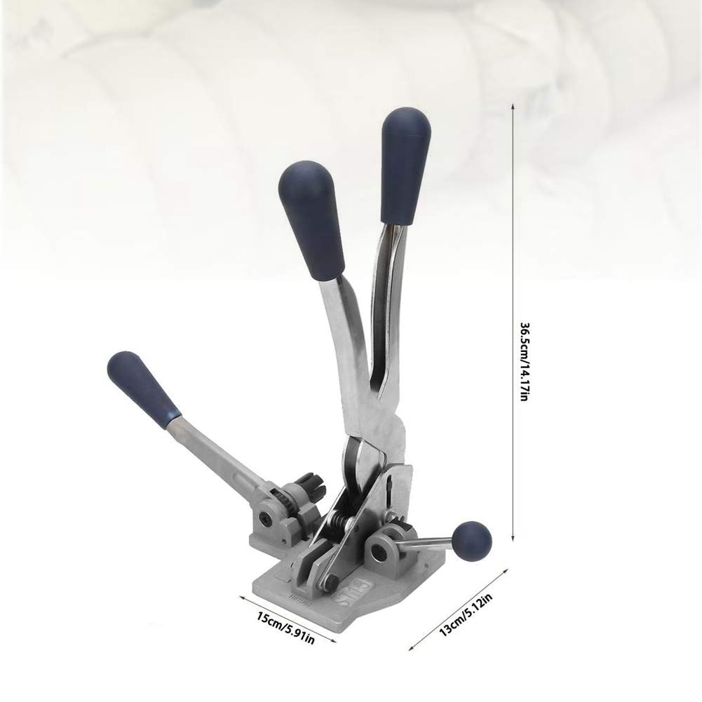Reggiatrice per confezione 3 in 1, pinza tendicinghia manuale in acciaio per reggetta in polipropilene 1/2 "-5/8", per imballaggi industriali e domestici.