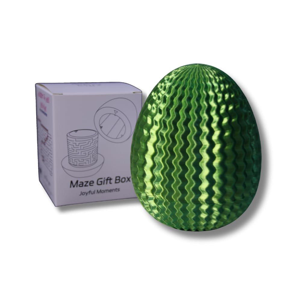 Egg-Shaped Maze Gift Box - Money Box for Cash Gifts, Puzzle Box for Boys & Girls, Easter Gift Box with Hidden Compartments, Easter Present for Birthdays & Special Occasions (Yellow-Green Gradient)