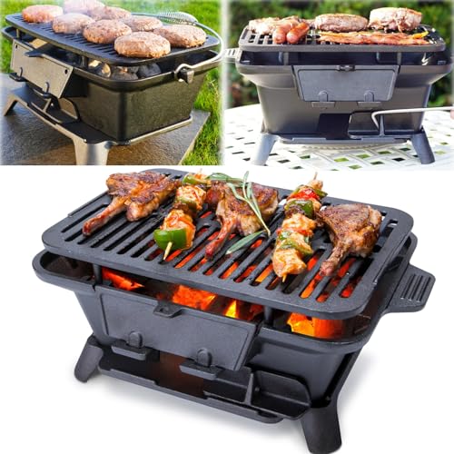 2025 Upgrade portable cast grill, hibachi grill outdoor,