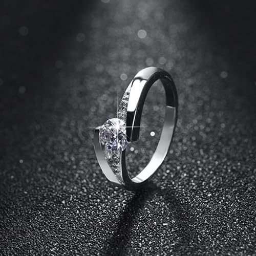 Moissanite Engagement Ring, 1 CT D Color VVS1 Clarity, Solid 14K White Gold/ 925 Sterling Silver Criss Cross Promise Anniversary Wedding Ring For Women4