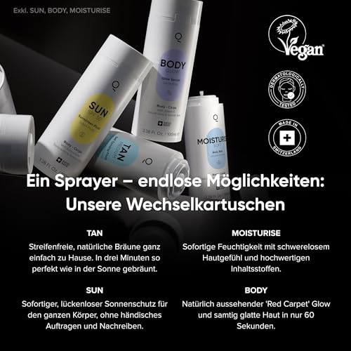 IONIQ TAN Dark Selbstbräuner | Natürlich aussehende Bräune in 3 Minuten für bis zu 14 Tage | Kartusche für den IONIQ ONE Sprayer | Streifenfrei & langanhaltend | Vegan & ohne Zusatzstoffe