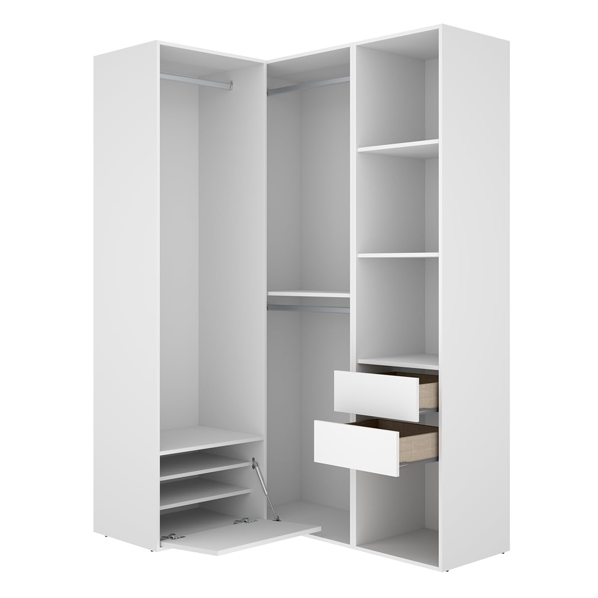 DEKIT Grupo RIMOBEL-Conjunto Armario-VESTIDOR Rincon con Trasera Reversible