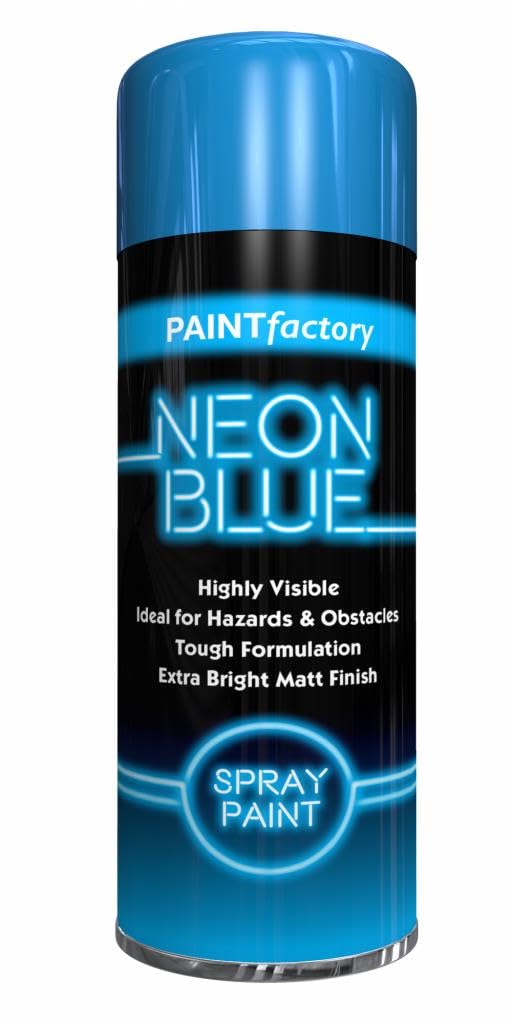 Classic Signature - 12 x Neon Blue 200ML, Spray Paint Aerosol Fluorescent Bright Graffiti (Banksey) Matt Finish