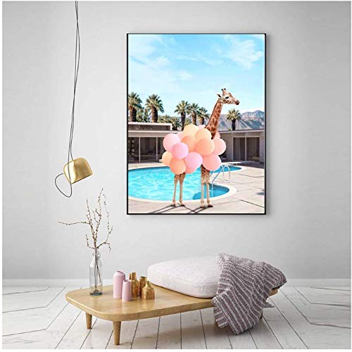 Toile peinture girafe ballon affiche abstrait haute définition 50x70cm texture supérieure