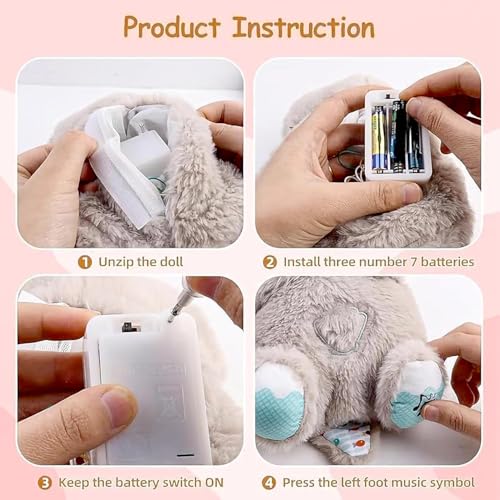 Image of Breathing Panda Soft Toy Teddy Bear with Light and Music Soothing Plush Sleeping Heartbeat Breathing Teddies Toys Toy Gift for Kids Girls Valentines Day 30cm