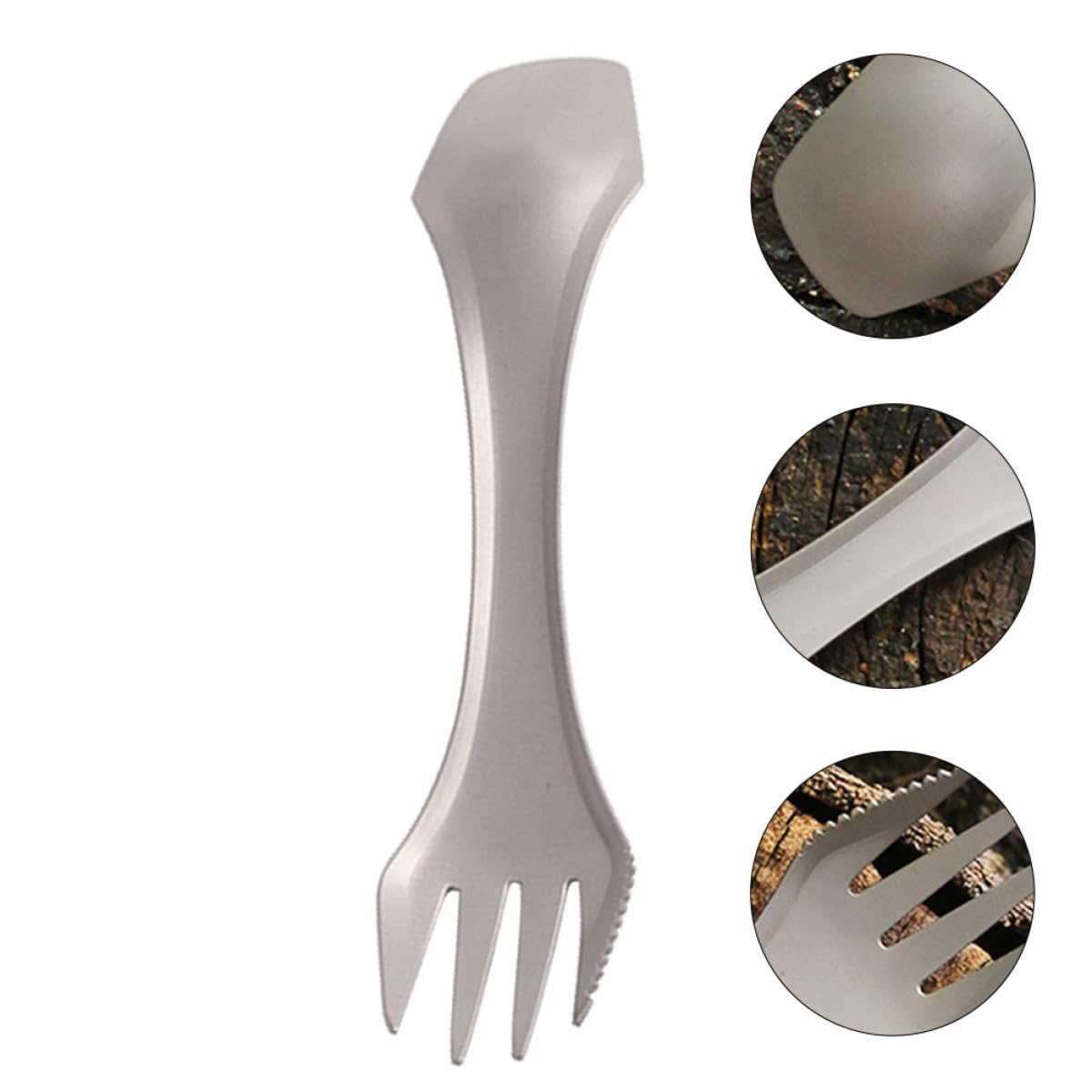 Abaodam 2 Pezzi Utensili Multifunzionali in Leggere e Resistenti per Escursioni Picnic in Inossidabile Design