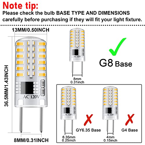 Gaormii G8 Led Bulb Dimmable 3W Warm White 3000K T4 Bi-Pin Base 120V 20W-25W Halogen Bulb Replacement For Under Cabinet, Counter Lighting (12-Pack) #TOP7