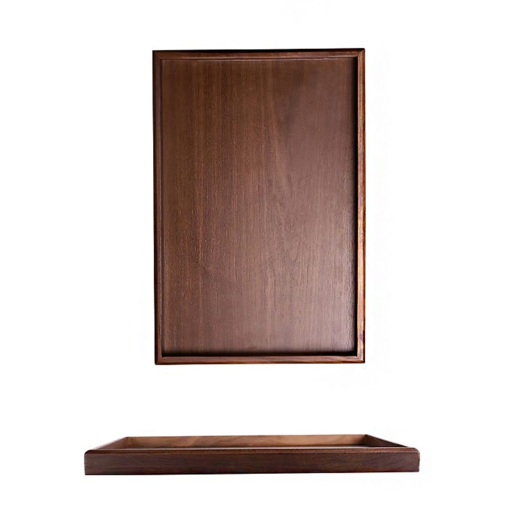 Bandeja para mesa de centro elegante, soporte para bandeja de servir, bandeja grande de hierro para comer, desayuno, fiesta, cocina, otomana, mesa de café y té y bandeja para servir B (natural)