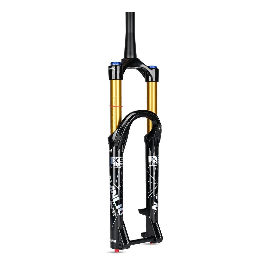 Widelec przedni amortyzowany powietrzem do rowerów górskich, stożkowy, 39,8 mm, przedni widelec hamulcowy MTB, skok sprężyny 140 mm, amortyzator z regulowanym odbiciem, oś 15 mm x 100 mm, pasuje do