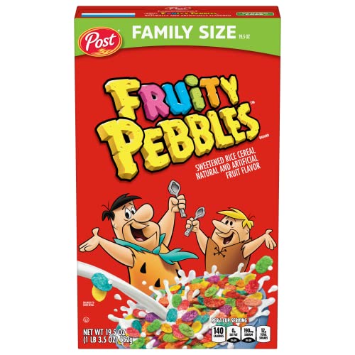 Fruity Pebbles Post Fruity PEBBLES Cereal, Gluten Free, 10 Essential Vitamins and Minerals, Sweetened Rice Cereal, 19.5 Ounce (pack of 10)