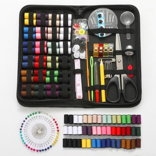 172pcs Sewing Kit with Case Portable Sewing Supplies for Home Traveler, Adults, Beginner, Emergency,Contains Thread, Scissors, Needles,Measuring Tape