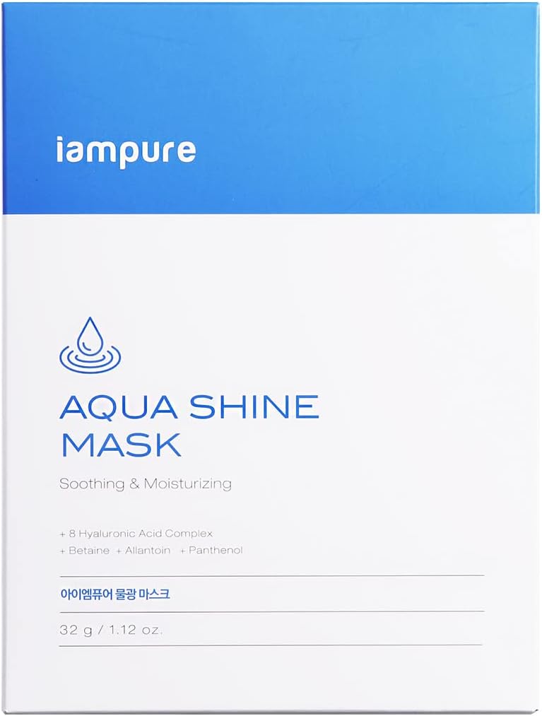 Aqua Shine Mask (10ea), Skin Moisturizing, Silk Smooth and Perfect Skin Fitting, Highly Concentrated Essence, Bamboo Tencel Sheet