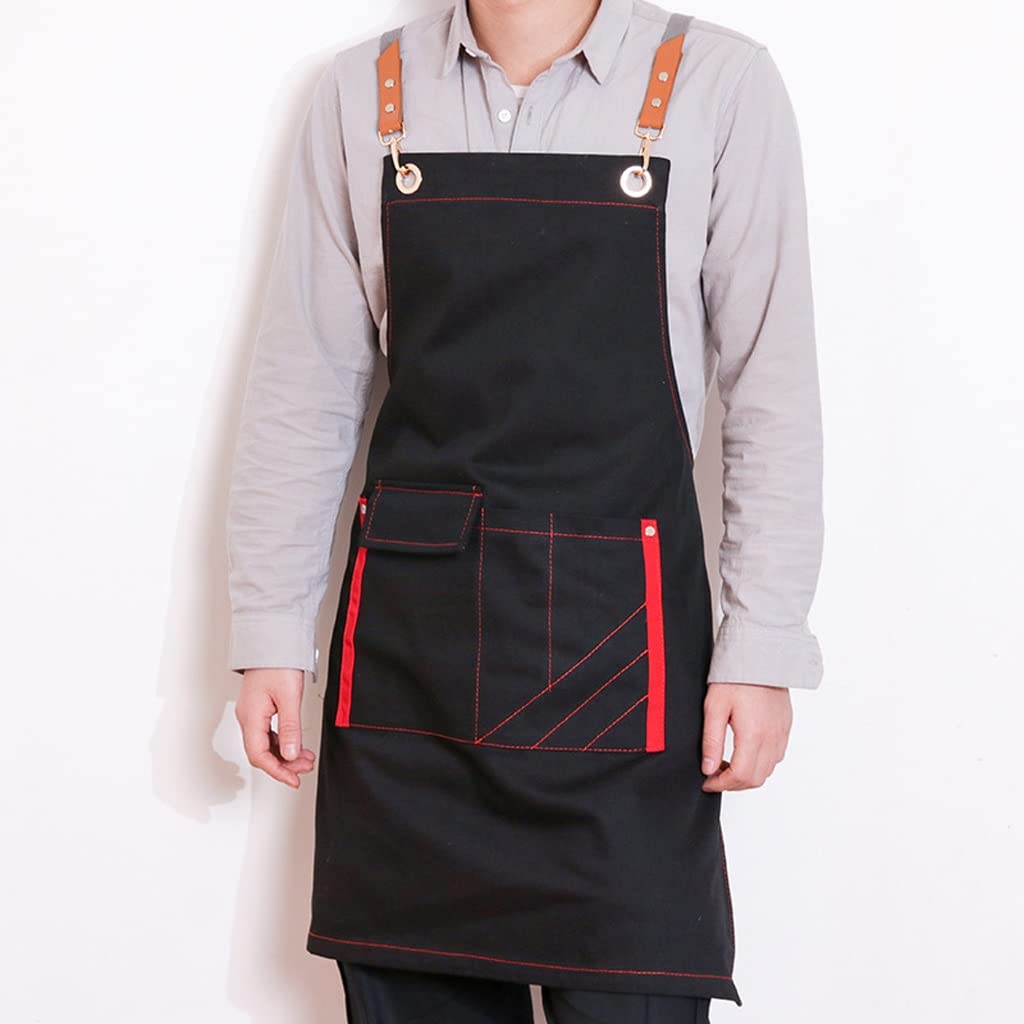Server Aprons Barista Apron Babero delantal delantal chef delantal cocinar delantal delantal color dril de algodón delantal delantal ajustable delantal elástico Kitchen Aprons Chefs Appron