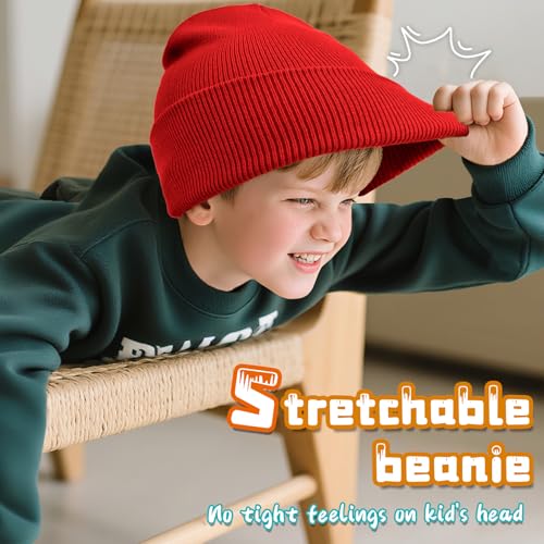Image of ZOORON Kids Beanie Boys Girls Beanies Children Winter Hats Children Knit Warm Caps Kids Soft Beanie Cap
