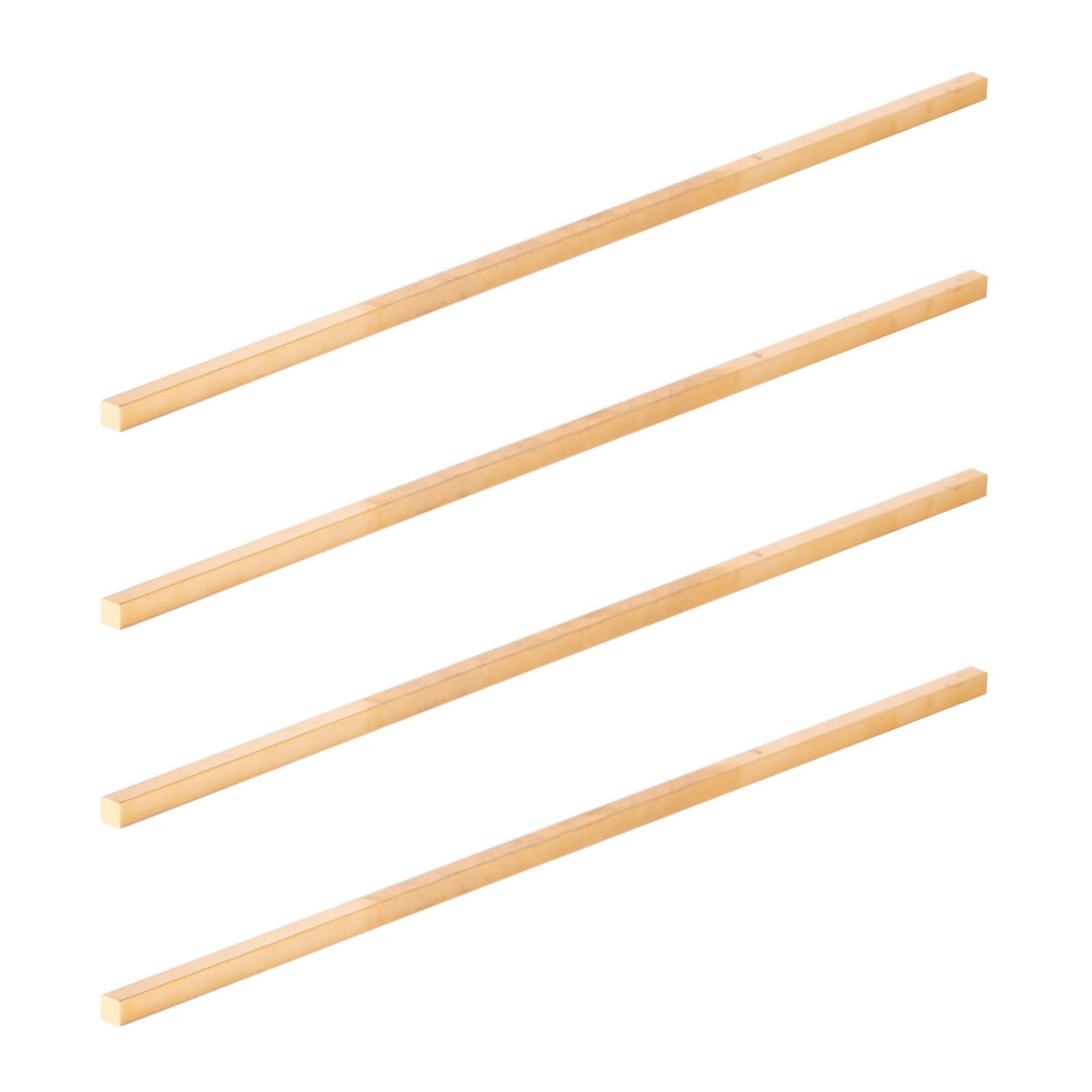 USAMILY 4pcs Brass Square Bar 6mm x 6mm, 12" Length Solid Flat Mill Stock