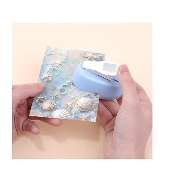 Rectangular Postage Stamp Punch, Pressure Lever Action Craft Punch, Round Hole Paper Punch Toothed Puncher Embosser for Card Making, Scrapbooking and Crafts, DIY Card Make