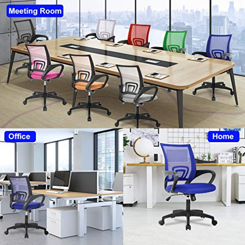 Office Chair Desk Chair Mesh Computer Chair With Lumbar Support Modern Executive Adjustable Chair Task Rolling Swivel Ergonomic Chair For Women Adults(Blue) #TOP5