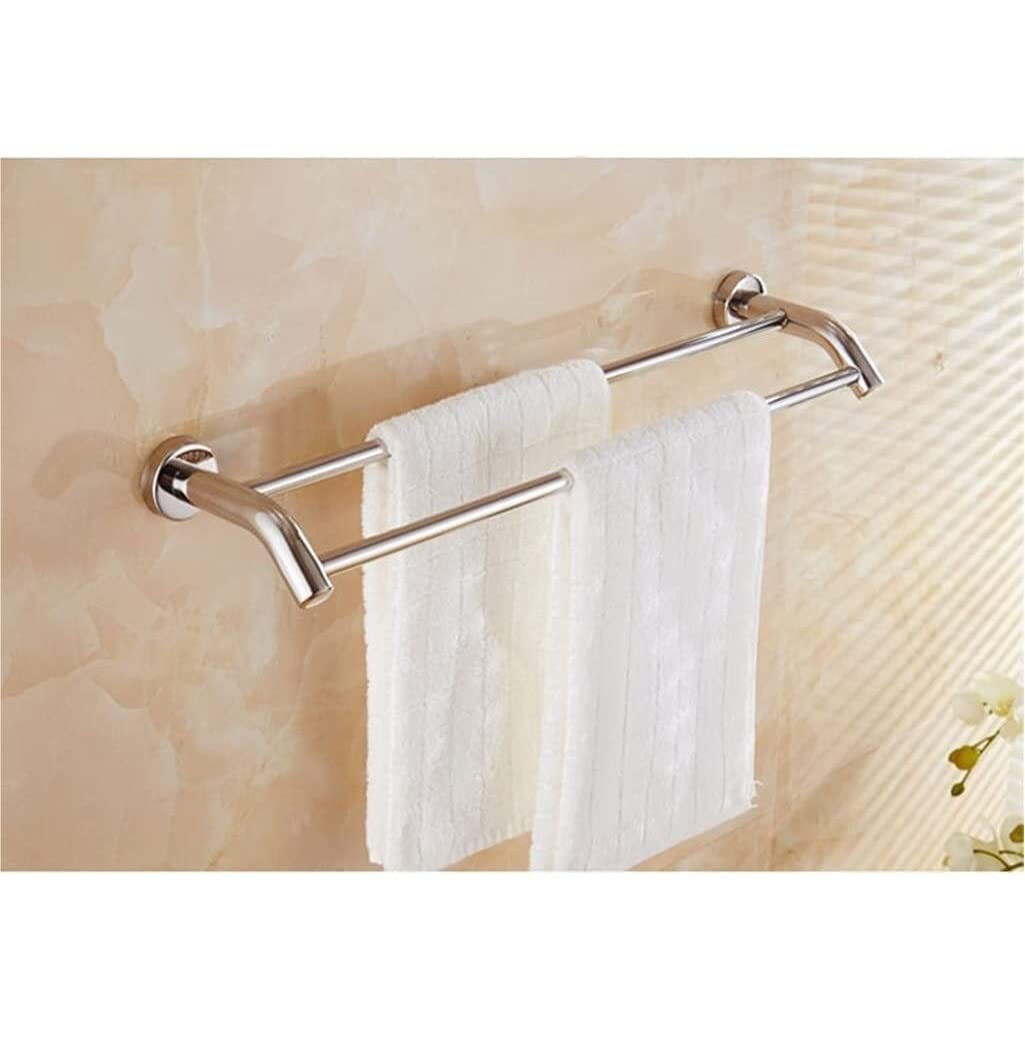 Portasciugamani Multifunzione in Acciaio Inox, mensola da Parete per Bagno e Cucina, Argento