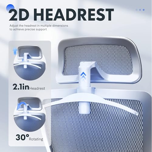 Image of FLEXISPOT OC3 Air Ergonomic Office Chair Mesh Back Swivel Computer Chair Executive Office Desk Chairs with Adjustable Lumbar Support /2D Headrest /Lockable Backrest, Mesh Seat Cushion, Light Gray