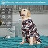 LovinPet Medium/Big Breeds Large Dog Pajamas, Anti Licking, Wound Care/Post Surgery Dogs Pajamas, Lightweight Stretchy Fabric, Beautiful Bouquets Black Print Large Dog Onesies, Pet PJ's/XL #5