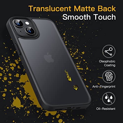 Jetech Matte Case For Iphone 13 6.1-Inch, Shockproof Military Grade Drop Protection, Frosted Translucent Back Phone Cover, Anti-Fingerprint (Black) #TOP4