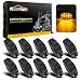 Partsam 10pcs 2.5" Mini Oval Amber Led Side Marker Clearance Trailer Lights 2 Diodes Smoke Lens Fender Mount Lights Identification Lights Waterproof 12V Sealed Surface Mount (2.05"x1.06")