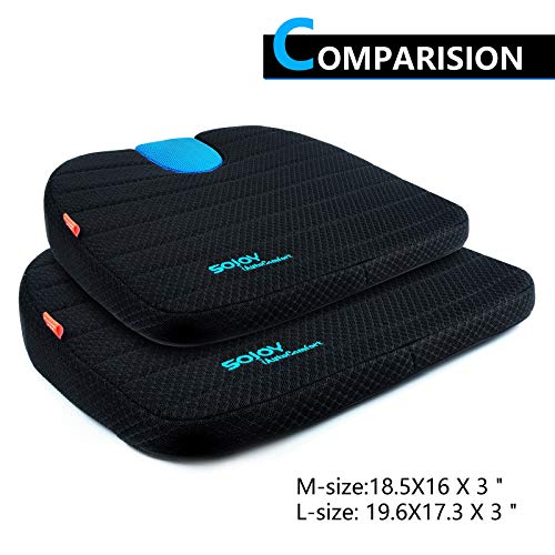 SOJOY Multi-Function Car Seat Cushion for Car Drivers Wedge Coccyx Support for Back, Hemorrhoids, Hip, Leg Pain Orthopedic Memory Foam Breathable, Washable Cover (18.5X16 X 3 Inch) - Thumbnail 7