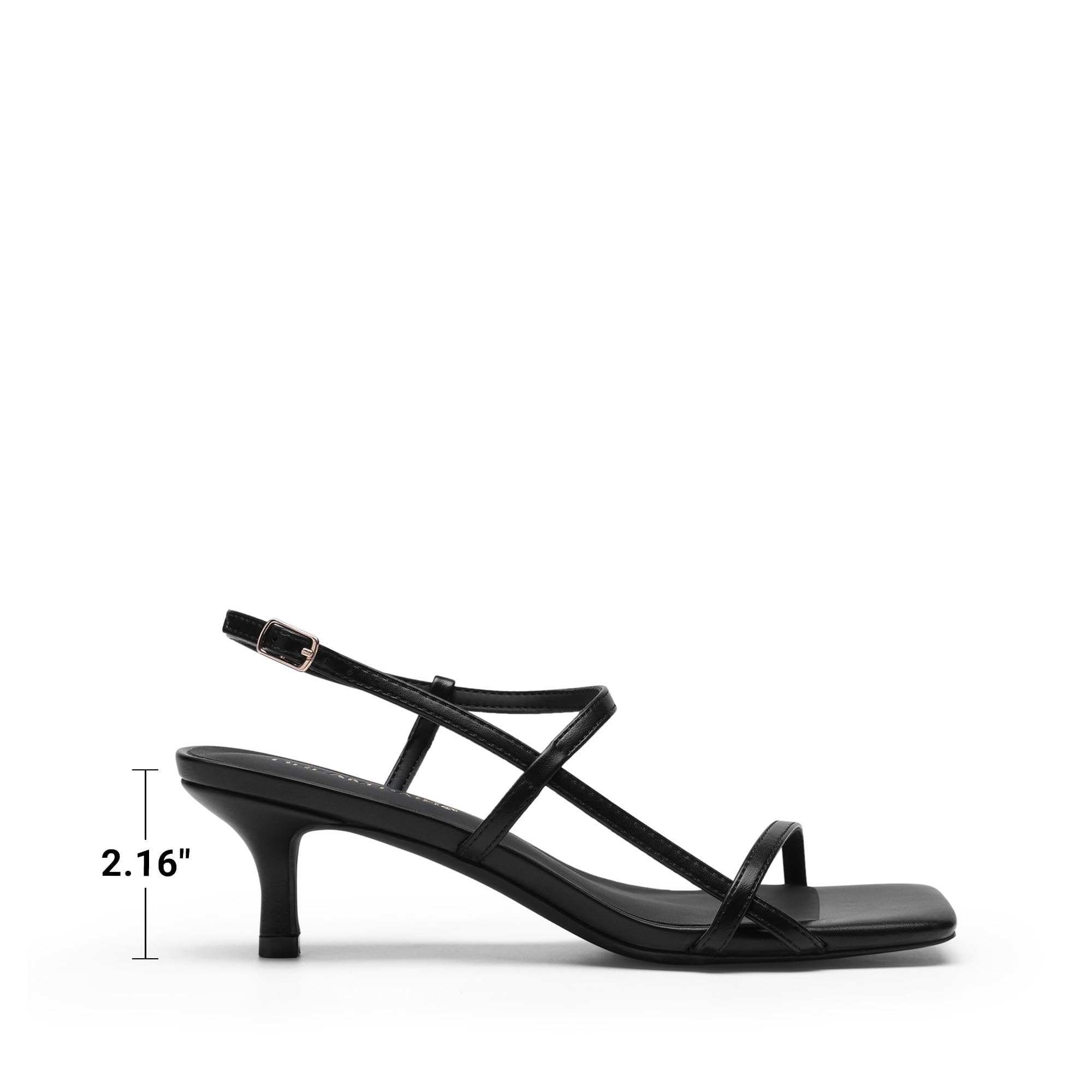 DREAM PAIRS Sandalias de Tacón Bajo con Punta Abierta y Correa al Tobillo para Mujer, Ideales para Fiestas y Bodas