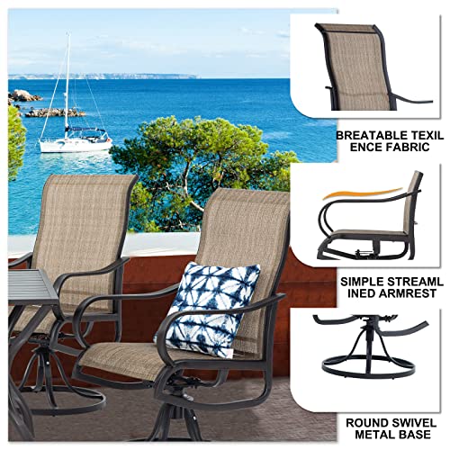 Poteban Outdoor Patio Swivel Dining Chairs Set of 2, All Weather Patio