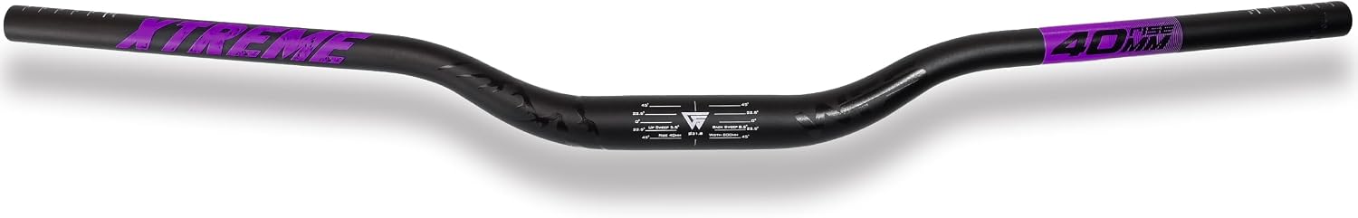 WFS Xtreme 31.8 x 800mm Handlebar 40mm Rise, Black x Purple