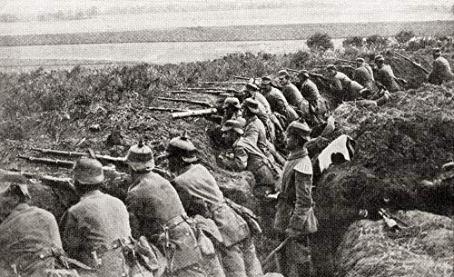 Posterazzi DPI12285609 German Troops Firing from Trenches Under The Direction of an Officer During WWI. from The War Illustrated Album Deluxe, Published 1915 Photo Print, 17 x 10, Multi