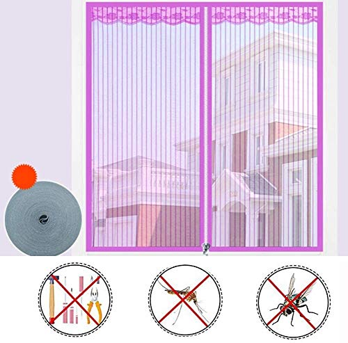 Mr.T Puerta mosquitera Lucha contra el Mosquito Bug Cortina, Pantalla de Punch-Libre de la Cremallera de Fibra de Vidrio de Malla Transpirable Cortinas Cortina de Arena Invisible