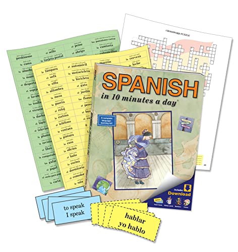 SPANISH in 10 minutes a day: Language course for beginning and advanced study. Includes Workbook, Flash Cards, Special Labels, Menu Guide, Software, ... Grammar. Bilingual Books, Inc. (Publisher) - Image 3