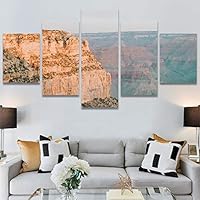 SIGNWIN 5 Panel Canvas Wall Art Mountain Skyline for Home Decorations Ready to Hang - 60