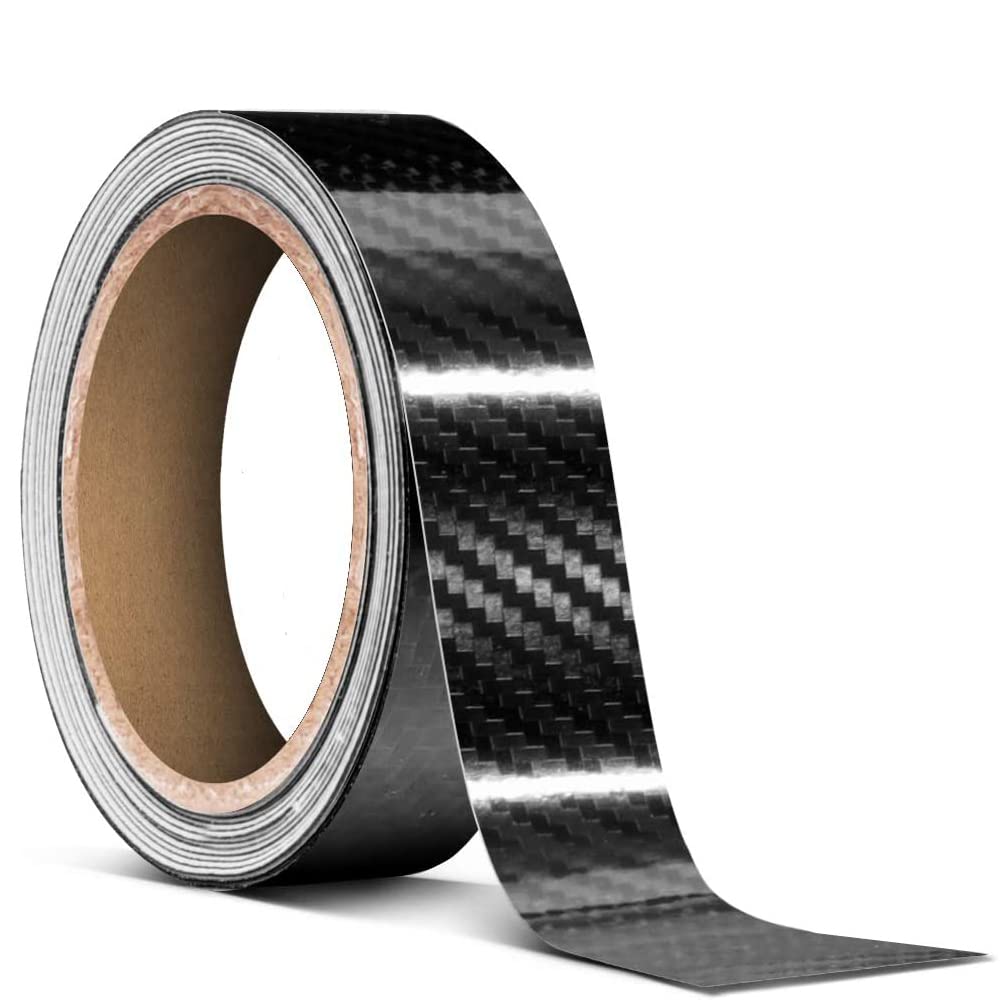 Xhuangtech High Gloss Carbon Fiber Vinyl Wrap,Self- Adhesive Film Sticker,Waterproof Vinyl Car Wrap Roll Without Bubble, Adapted To The Appearance And The Interior Of Cars (1 Inch X 20 Ft)