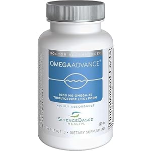 OmegaAdvance Omega-3 Fish Oil Supplement – Pure – No Metals or Contaminants – 1000 MG. EPA & DHA – Triglyceride Form – Lutein & Zeaxanthin – 60 Softgels