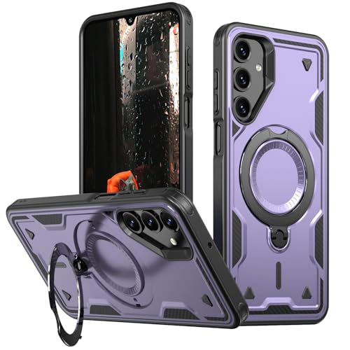 PanXCase Funda para Samsung Galaxy A05s - Carcasa Armor 360° Soporte Anillo Metálico Magnética Protección Militar Antigolpes Resistente Case (Purple)